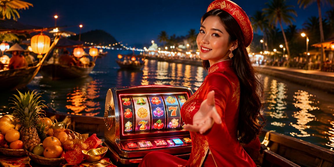 Người chơi trải nghiệm slot game trong không khí lễ Tết tại Phan Thiết